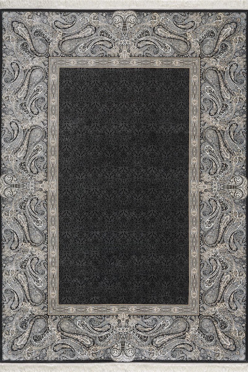 Woolknot İpek 1168D Siyah Bambu Özel Tezgah Halısı
