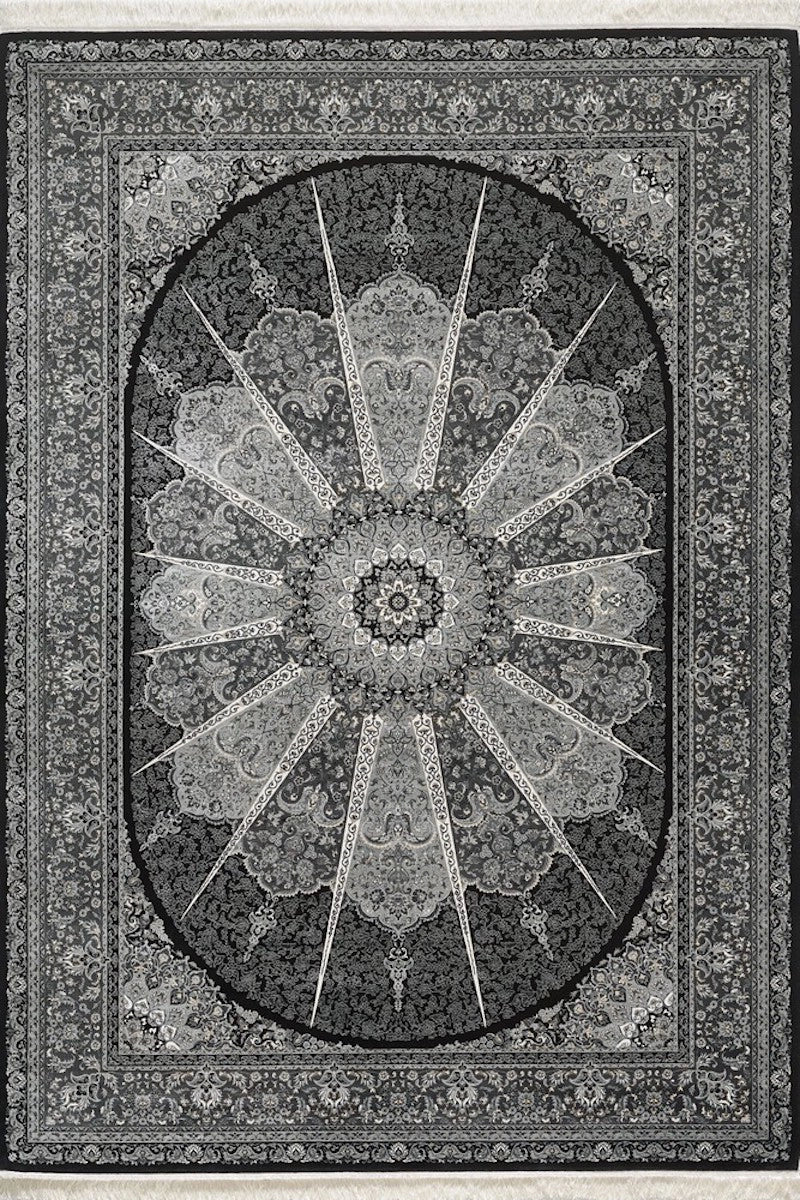 Woolknot İpek 1239J Siyah Bambu Özel Tezgah Halısı