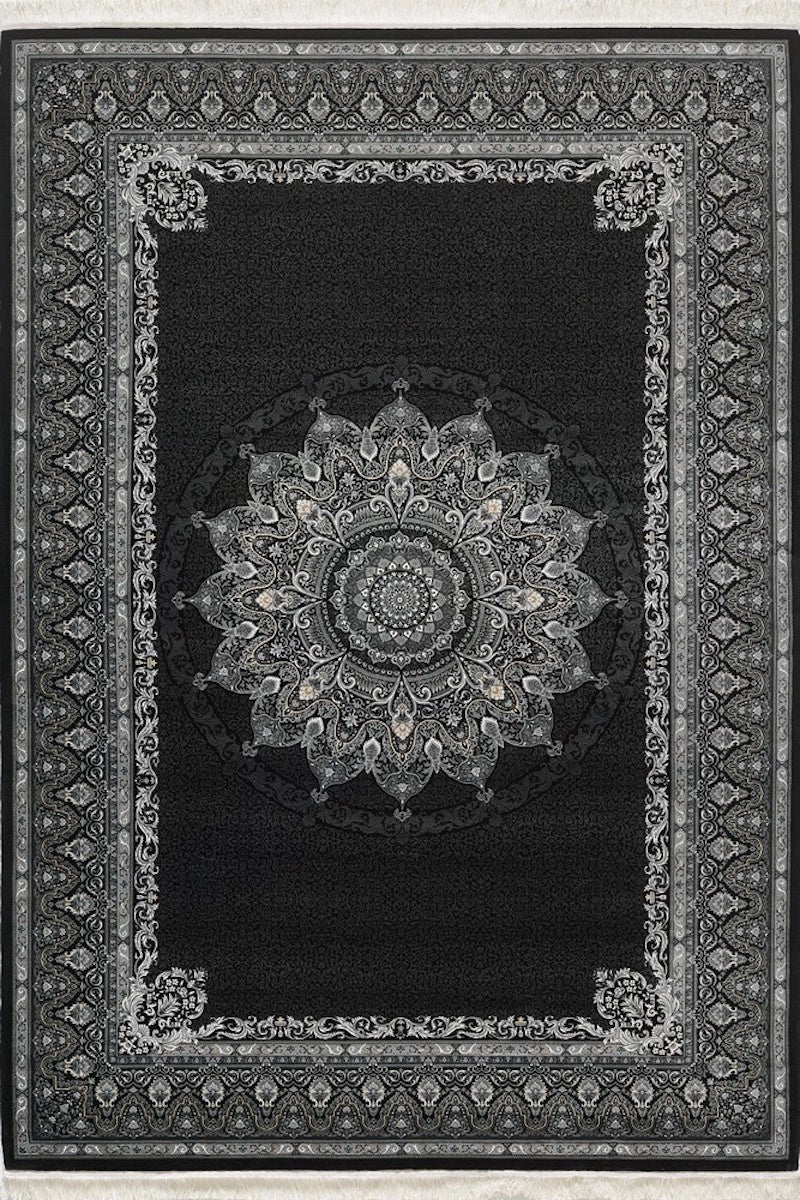 Woolknot İpek 1247A Siyah Bambu Özel Tezgah Halısı