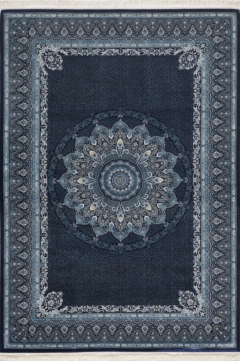 Woolknot İpek 1247B Lacivert Bambu Özel Tezgah Halısı