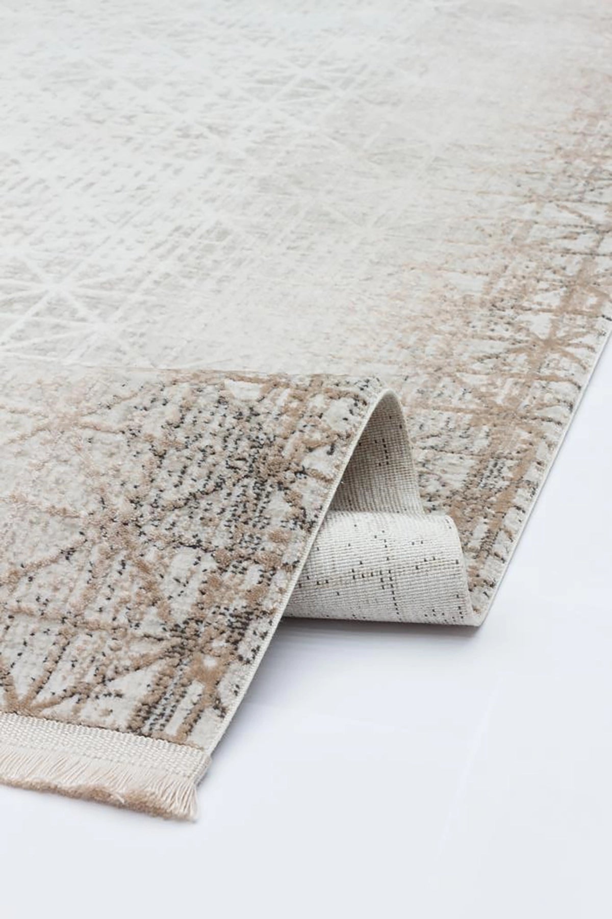 Apex Solid 8321 Bej Baklava Desen Makine Halısı