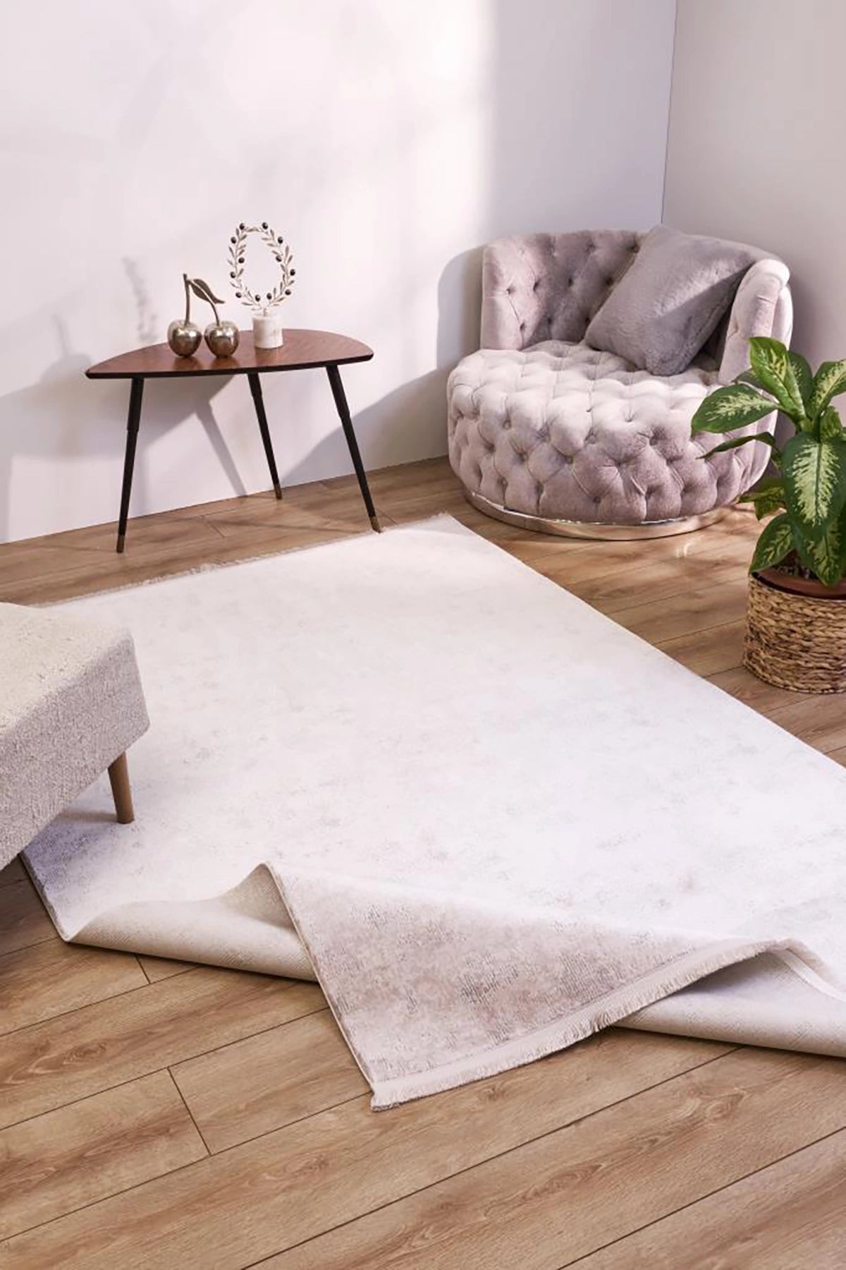 Apex Solid 8353 Krem Makine Halısı