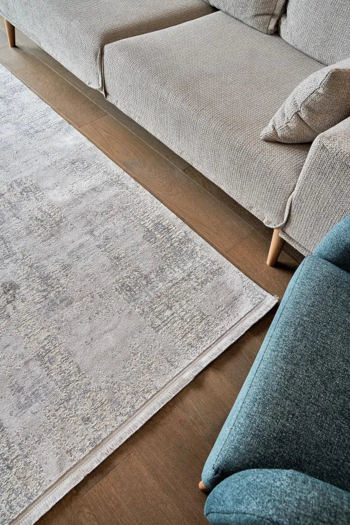 Apex Calista 1761 Gri Viskon Özel Tezgah Halısı