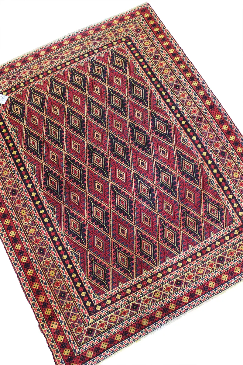 El Dokuma Afgan Berceste Renkli Yün Kilim