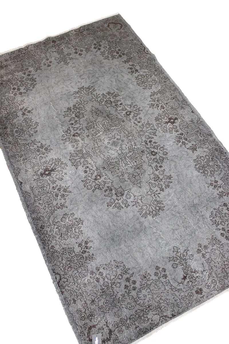El Dokuma Gri Vintage Halı