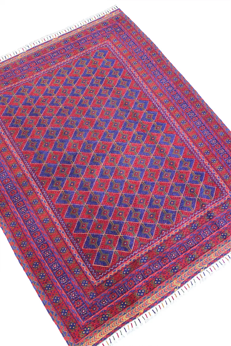 El Dokuma Afgan Berceste Bordo Yün Kilim