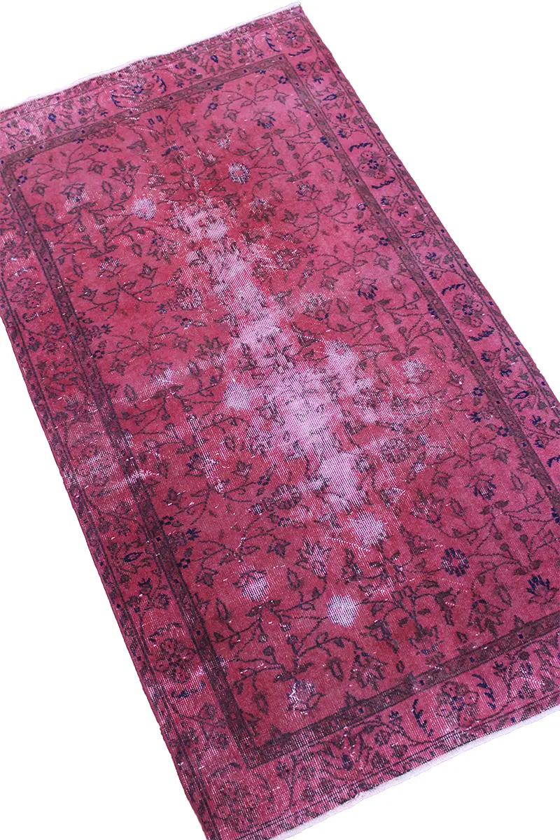 El Dokuma Pembe Vintage Halı