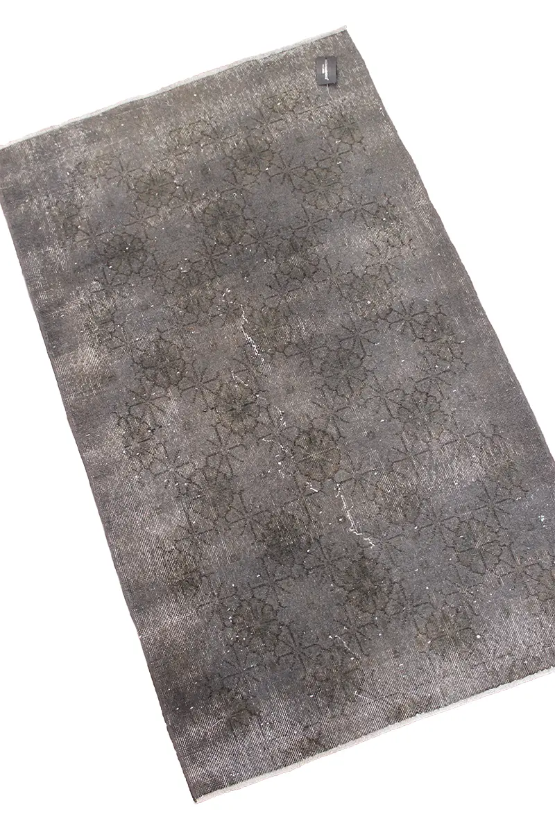 El Dokuma Gri Vintage Halı