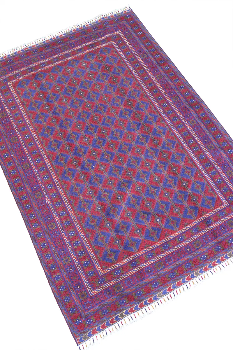 El Dokuma Afgan Berceste Kırmızı Yün Kilim