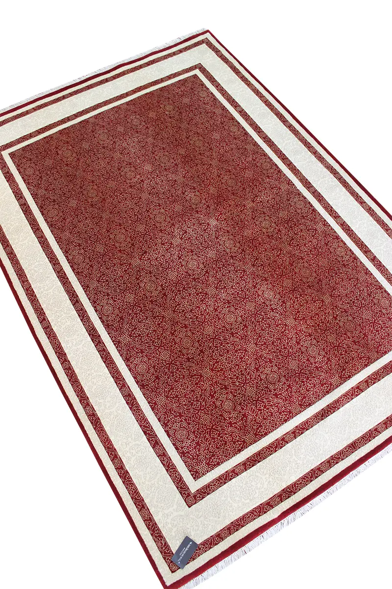 El Dokuma Kırmızı Uşak Desenli Yün Halı