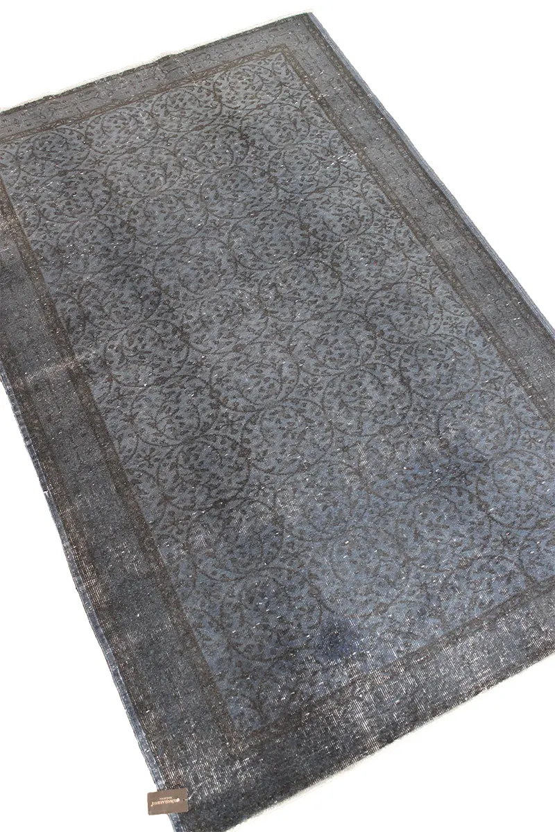 El Dokuma Lacivert Vintage Halı