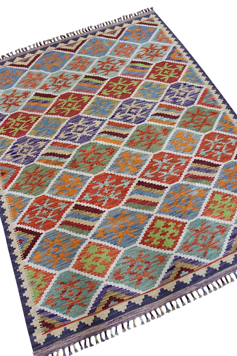 Natural El Dokuma Yün Afgan Kilim