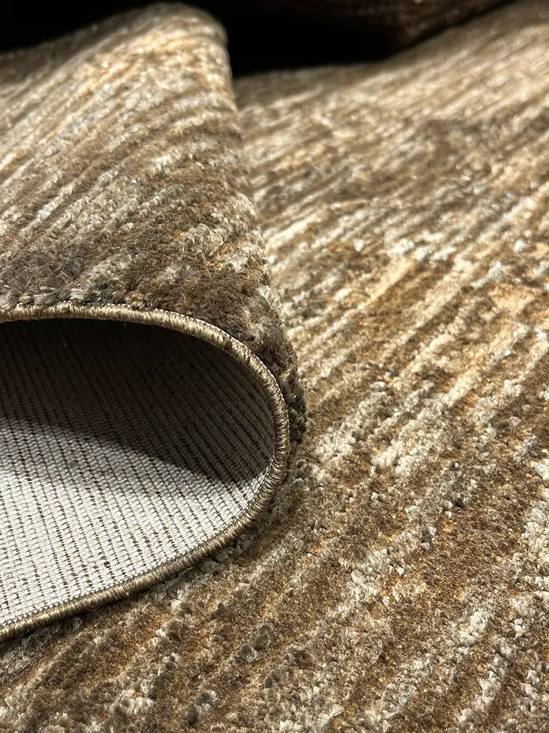 Woolknot Ametist Vintage Desenli Kahve Makine Halısı