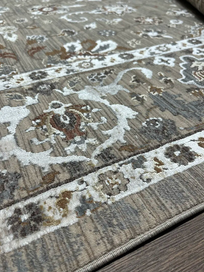 Hera Serisi Bej Bambu Özel Tezgah Halısı