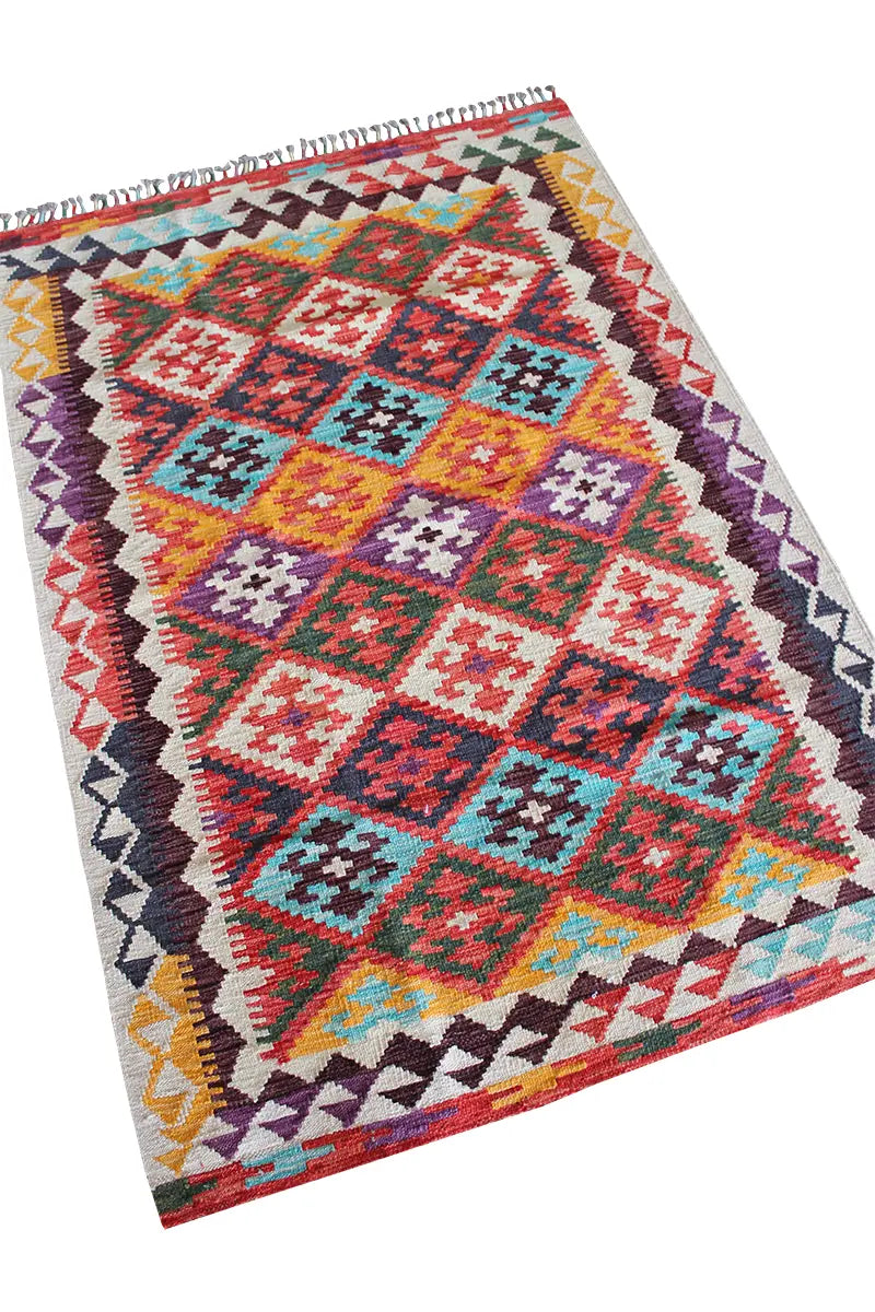 Natural El Dokuma Yün Afgan Kilim