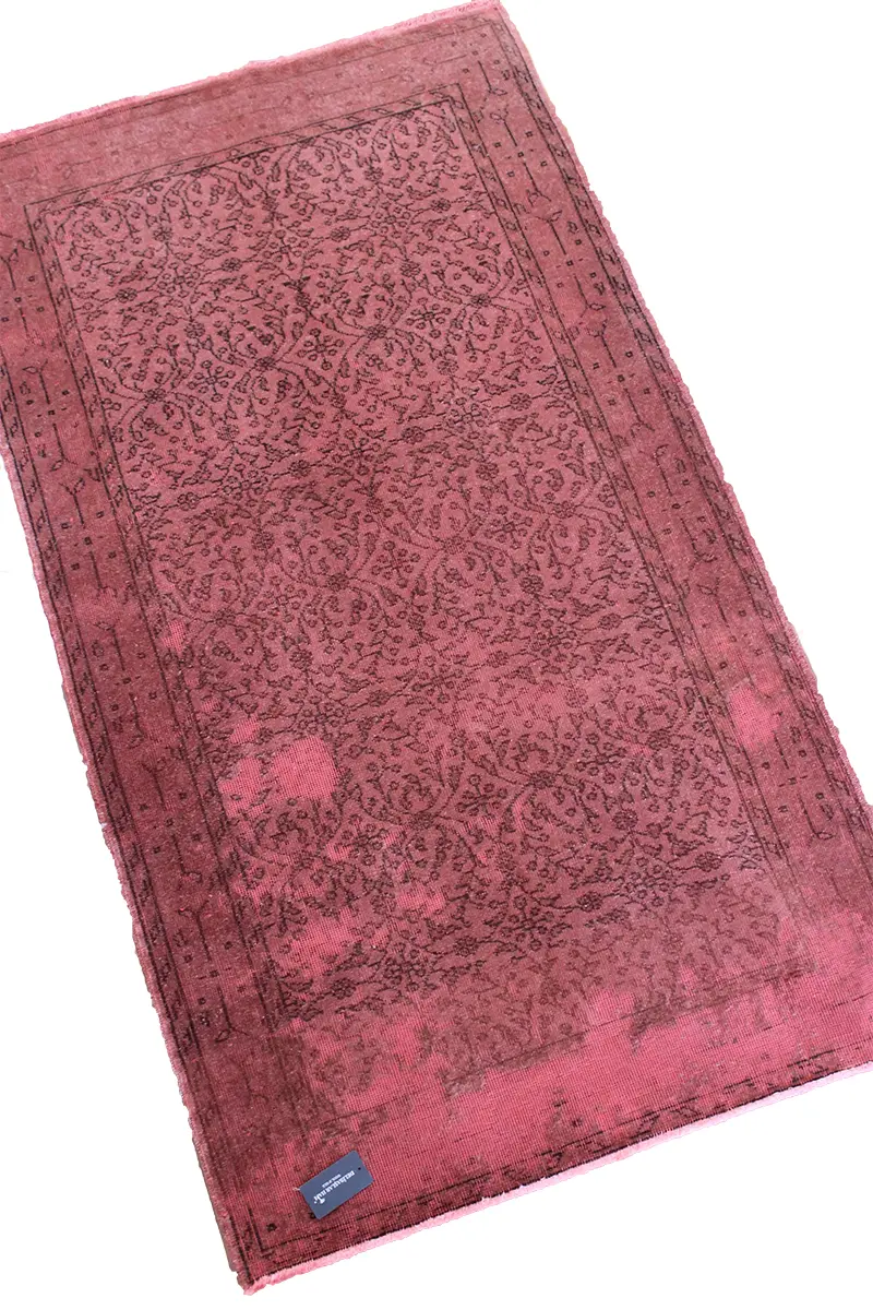 El Dokuma Pembe Vintage Halı