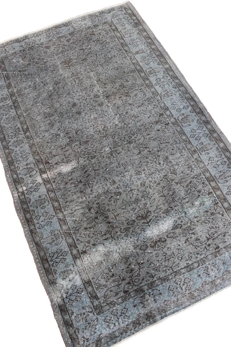 El Dokuma Mavi Vintage Halı