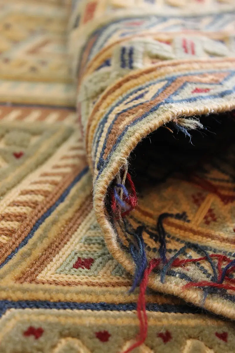 El Dokuma Afgan Berceste Kahve Yün Kilim