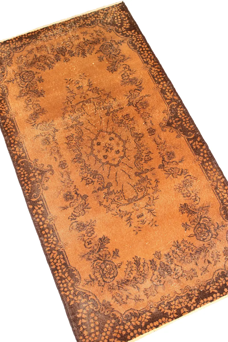 El Dokuma Turuncu Vintage Halı