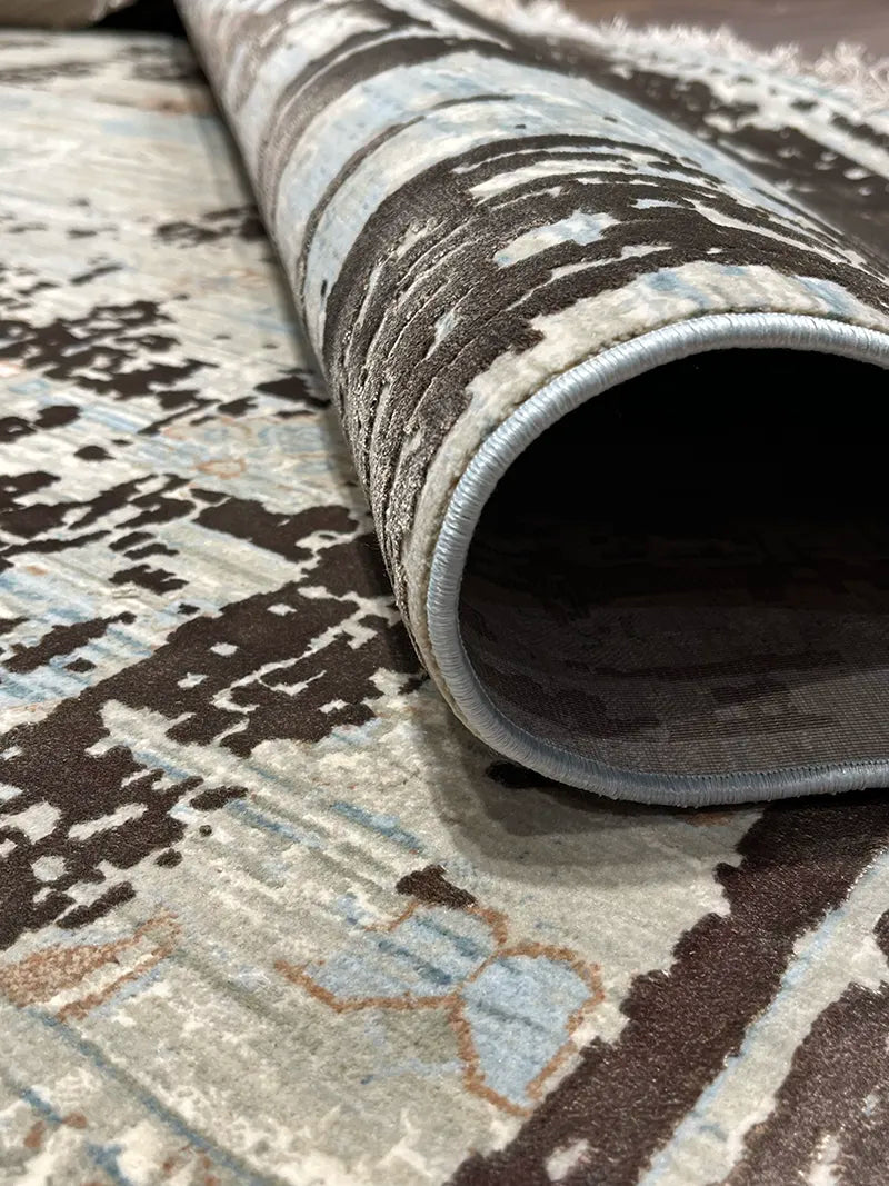 Uşak Desenli Kahverengi Bambu Özel Tezgah Halısı