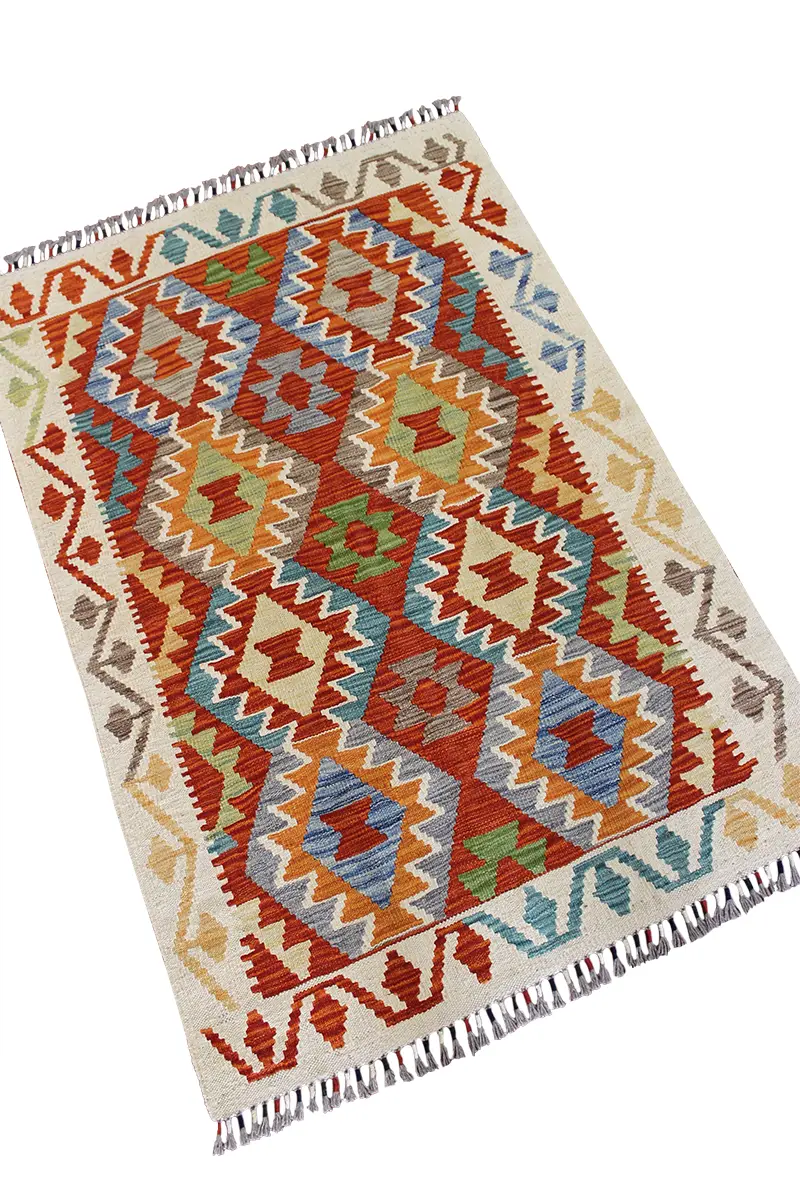 Natural El Dokuma Yün Afgan Kilim