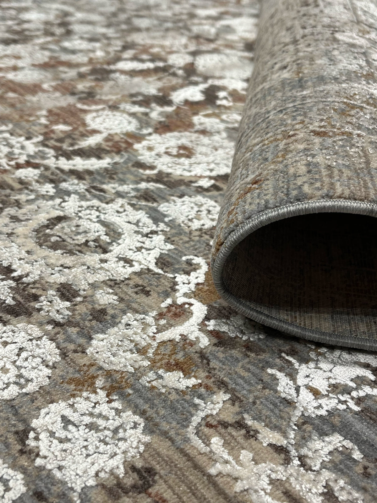 Hera Serisi Uşak Desen Krem Bambu Özel Tezgah Halısı