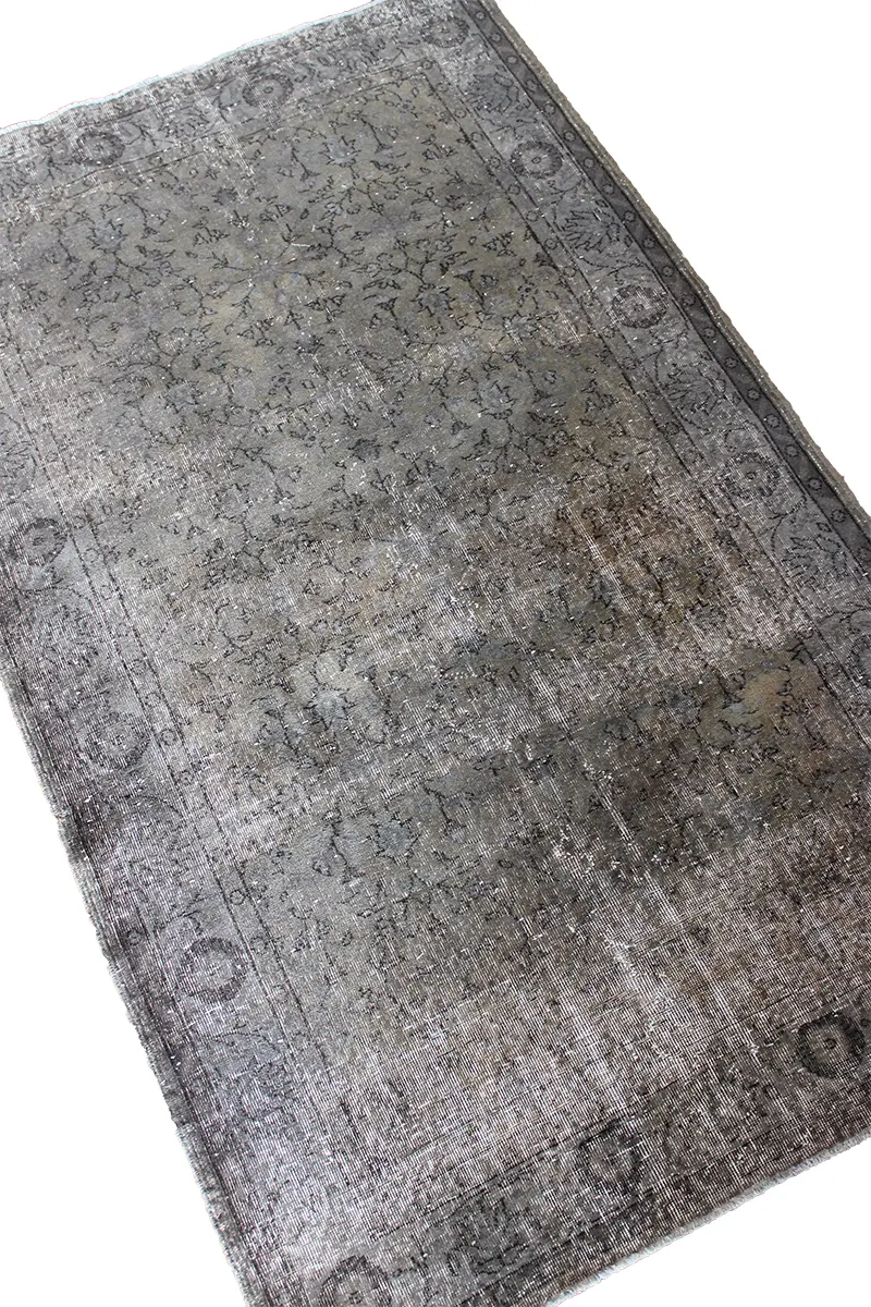 El Dokuma Gri Vintage Halı