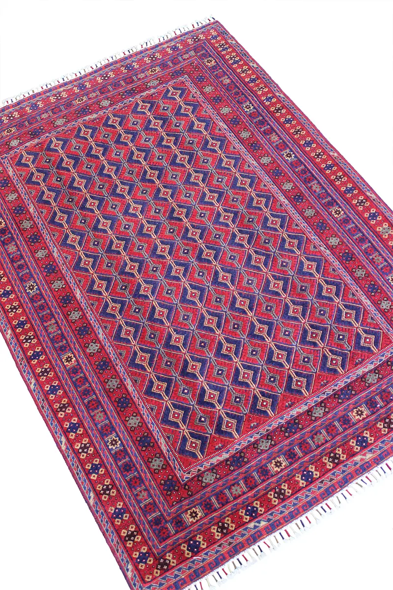 El Dokuma Afgan Berceste Bordo Yün Kilim