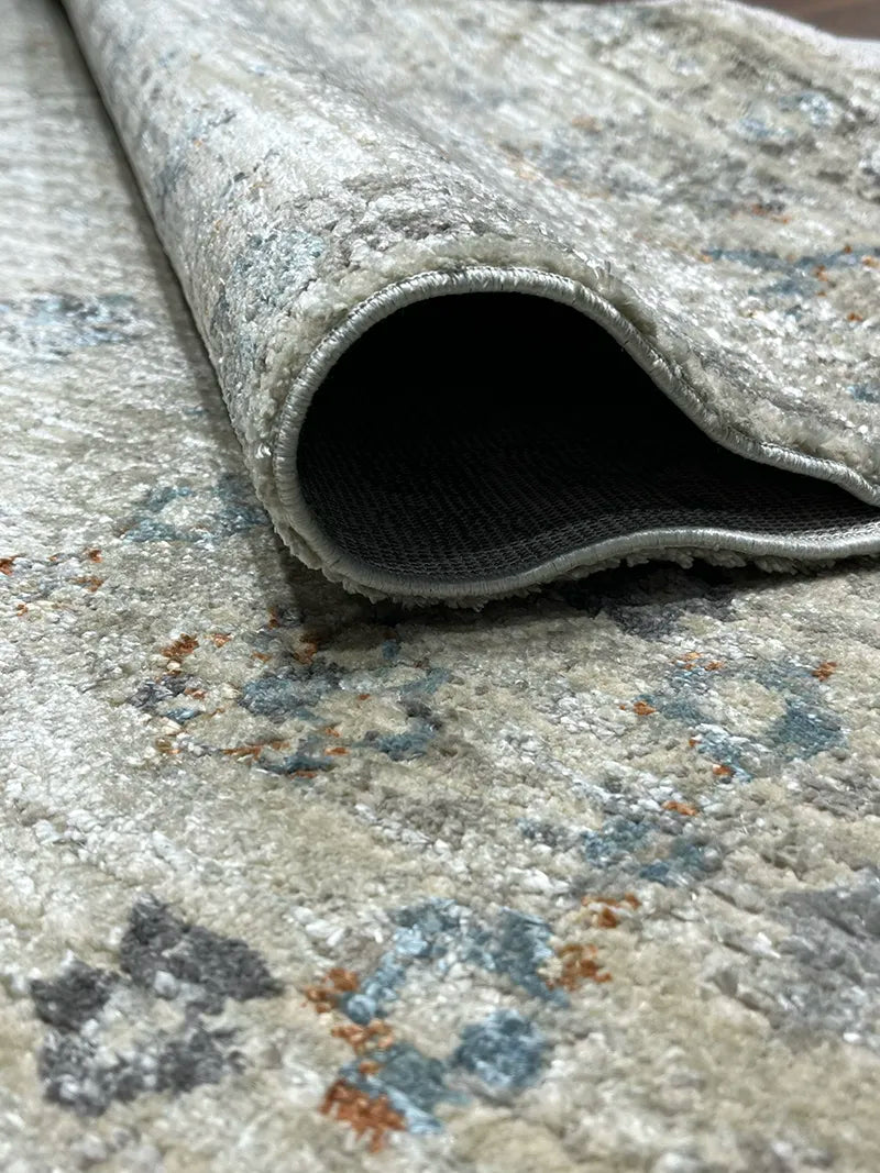 Woolknot Ametist Vintage Desenli Bej Makine Halısı