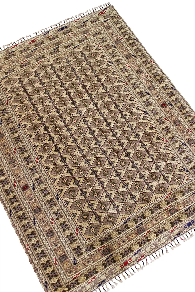El Dokuma Afgan Berceste Bej Yün Kilim