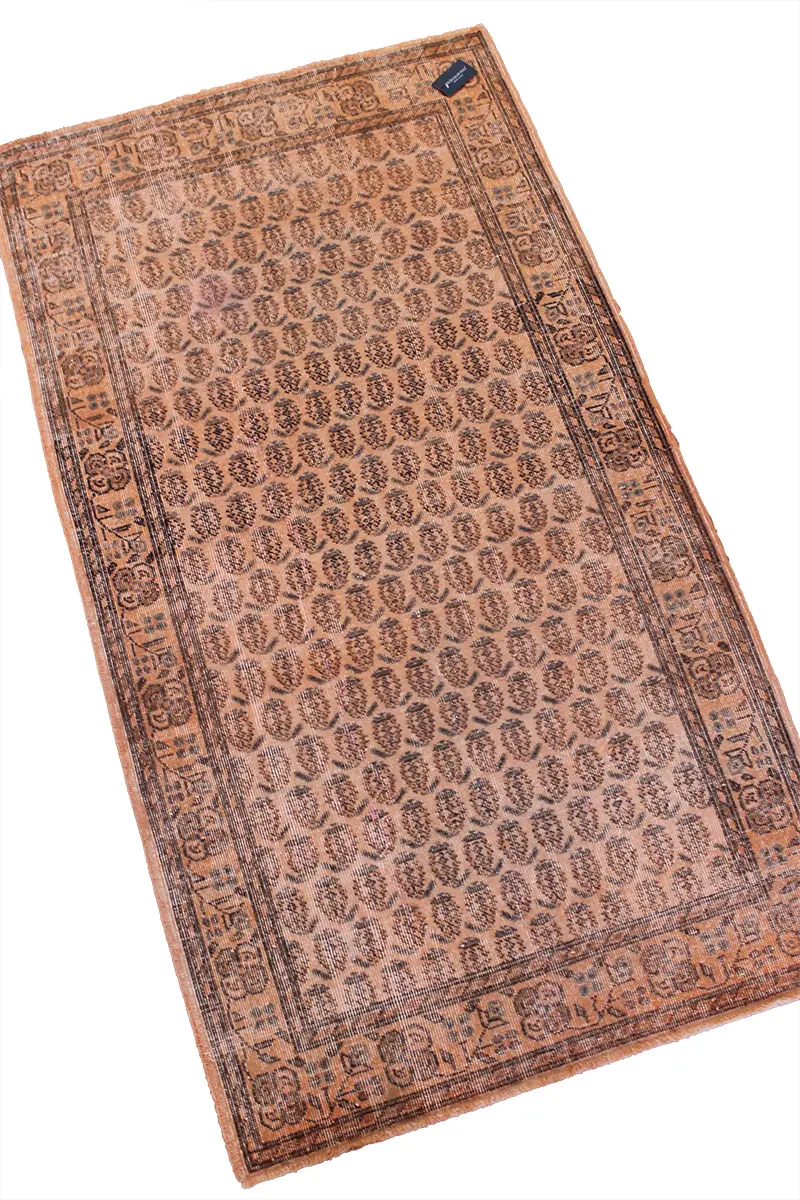 El Dokuma Turuncu Vintage Halı