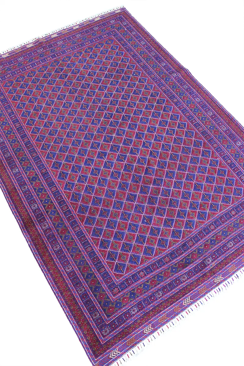 El Dokuma Afgan Berceste Bordo Yün Kilim