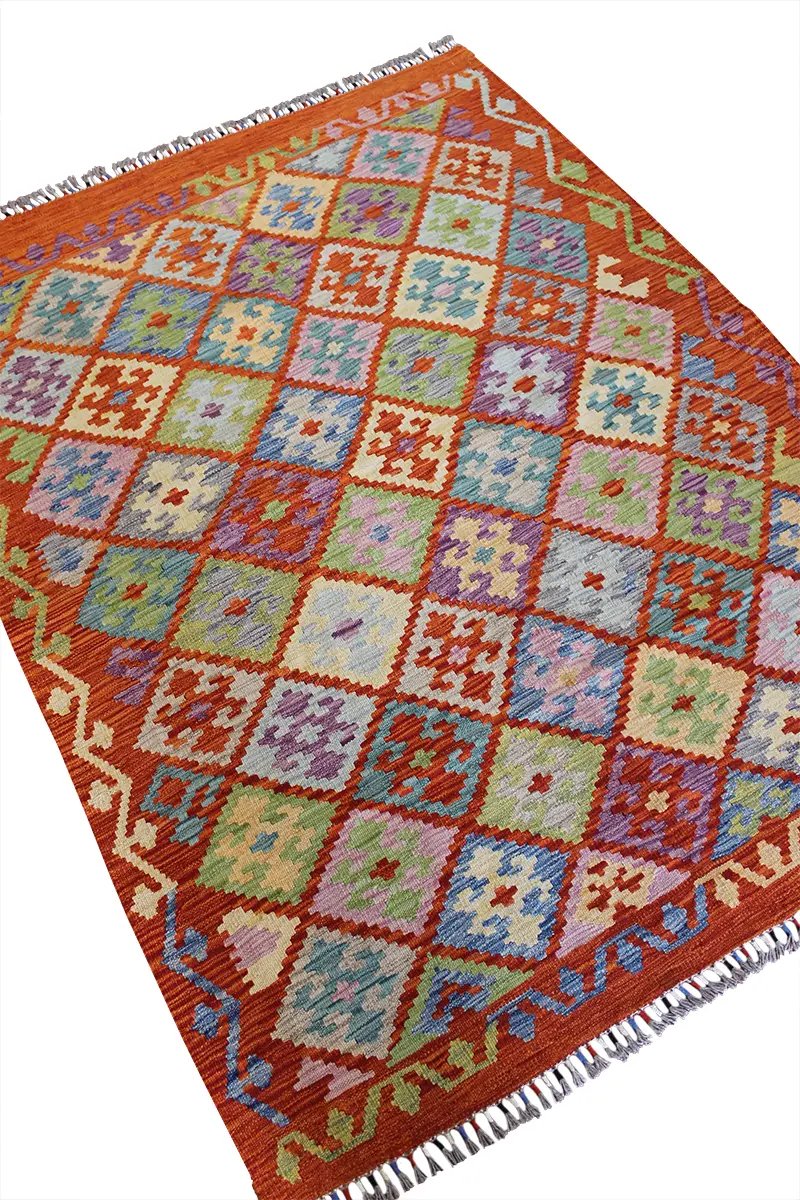 Natural El Dokuma Yün Afgan Kilim