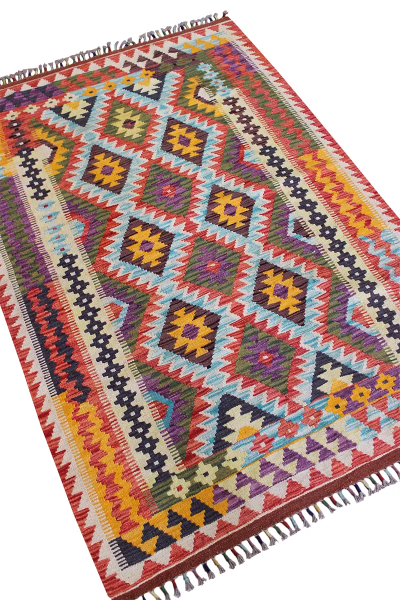 Natural El Dokuma Yün Afgan Kilim