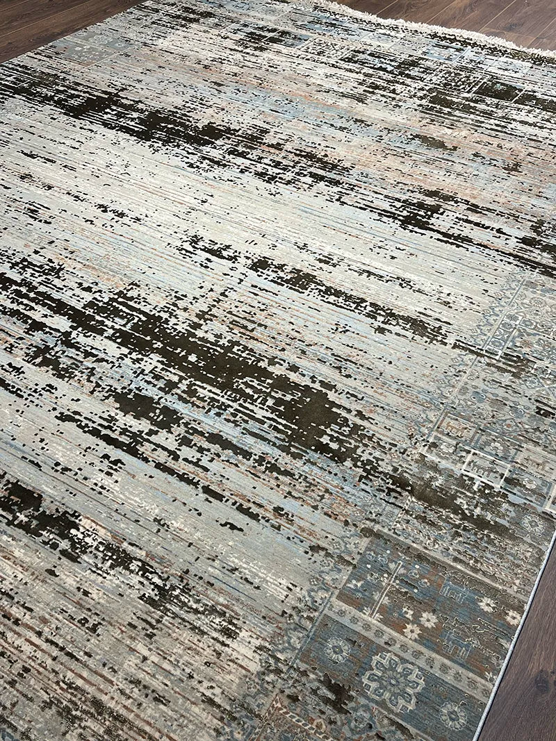 Eskitme Desen Vizon Bambu Özel Tezgah Halısı