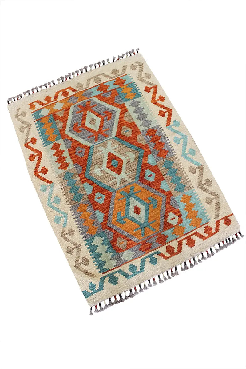 Natural El Dokuma Yün Afgan Kilim