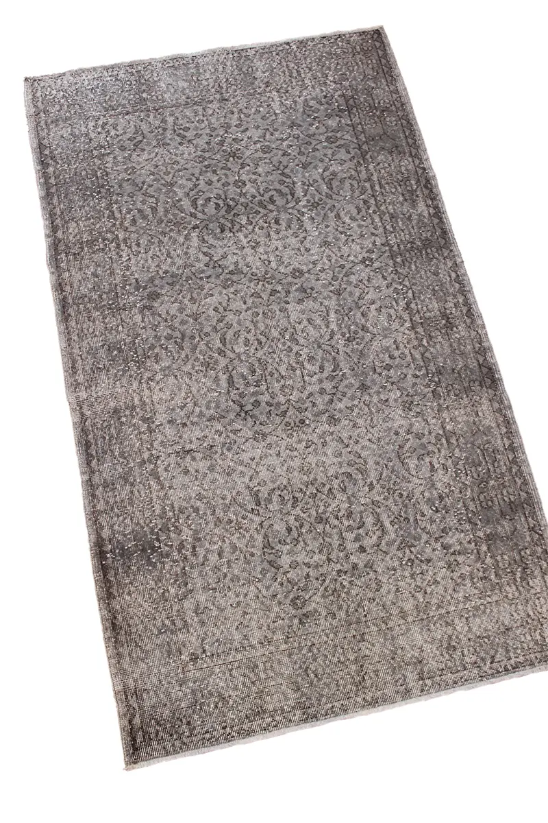 El Dokuma Gri Vintage Halı