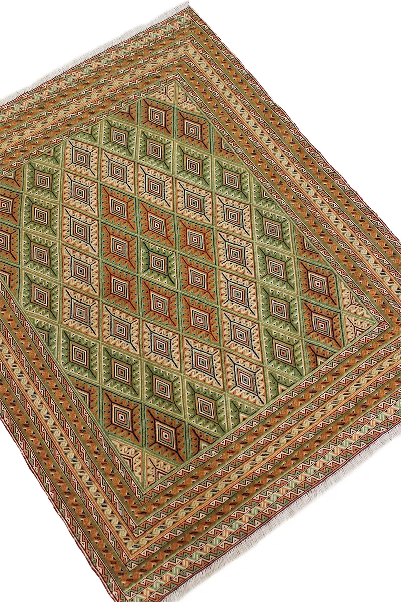 El Dokuma Afgan Berceste Kahve Yün Kilim