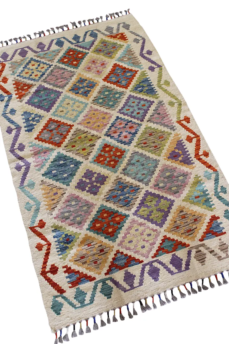 Natural El Dokuma Yün Afgan Kilim