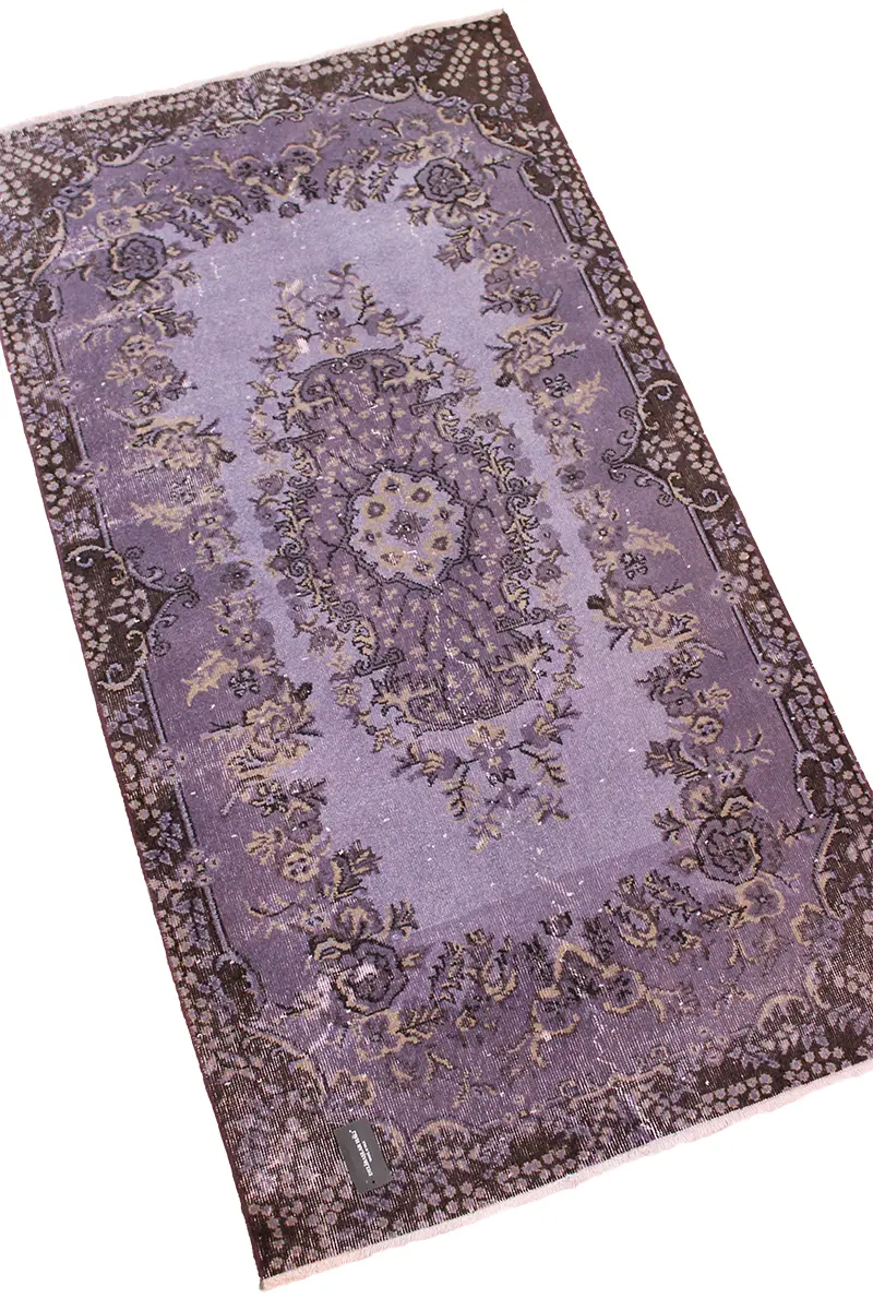 El Dokuma Mor Vintage Halı