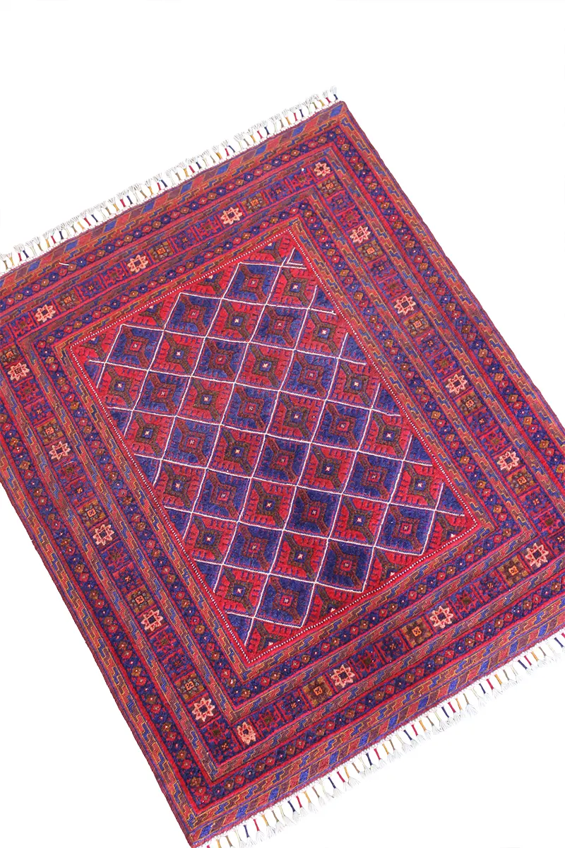 El Dokuma Afgan Berceste Bordo Yün Kilim