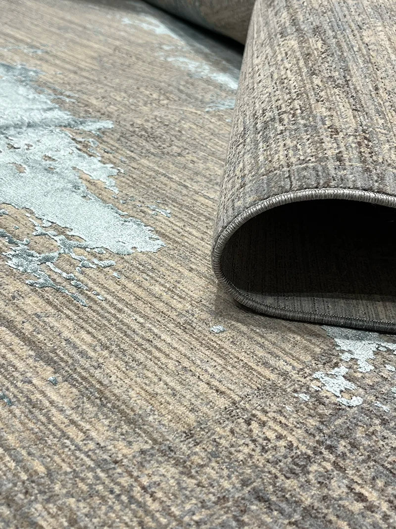 Eskitme Memlük Desen Turkuaz Bambu Özel Tezgah Halısı