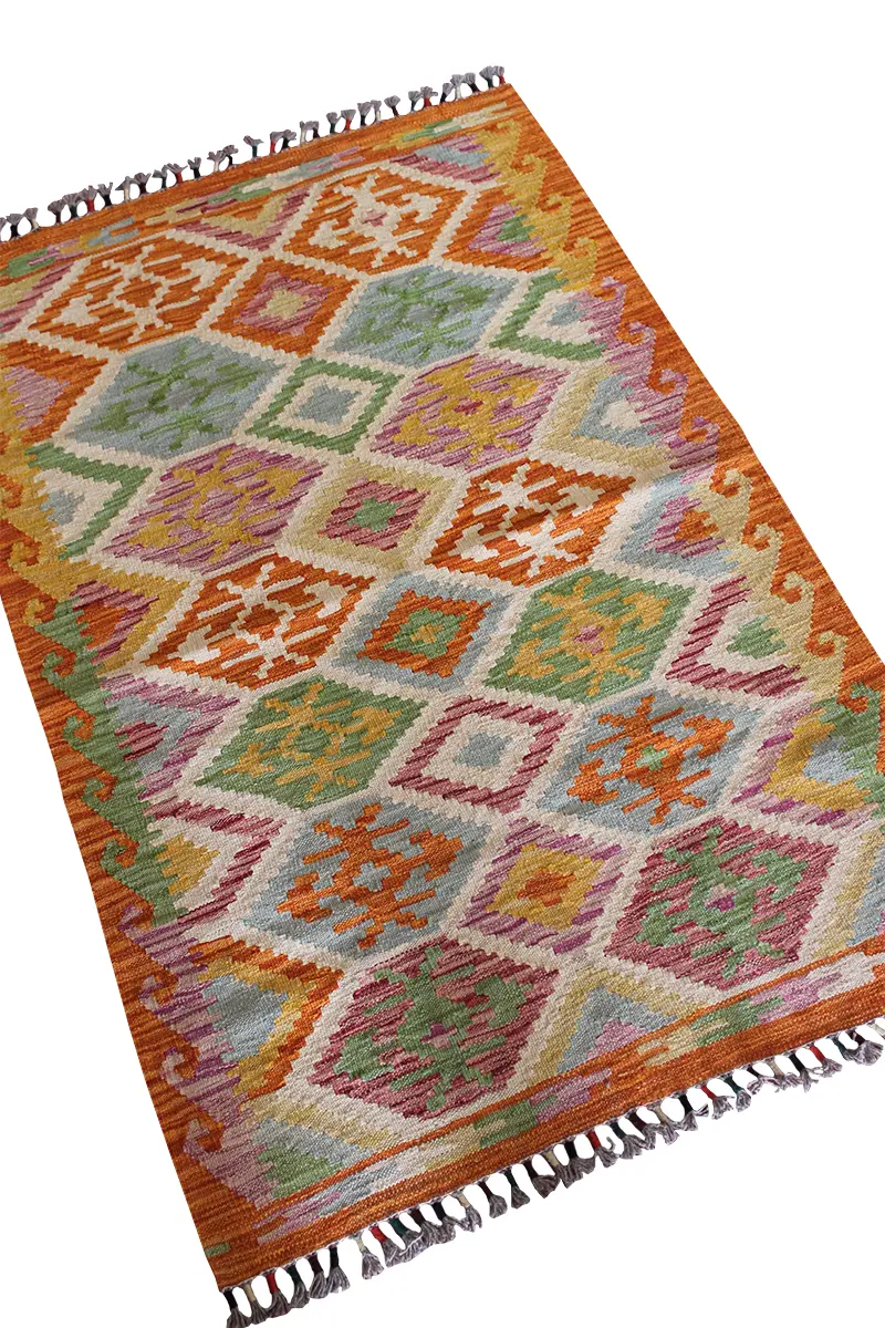 Natural El Dokuma Yün Afgan Kilim