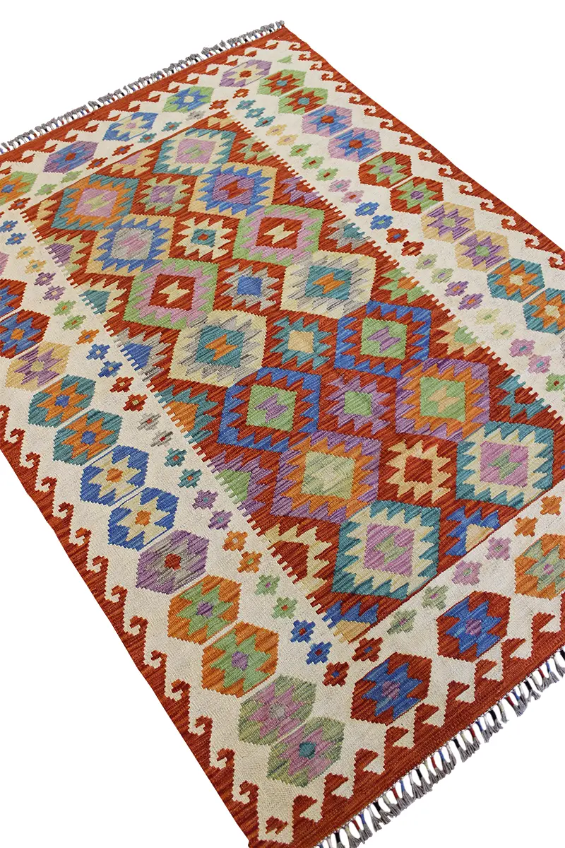 Natural El Dokuma Yün Afgan Kilim