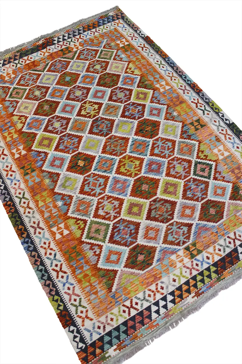 Natural El Dokuma Yün Afgan Kilim