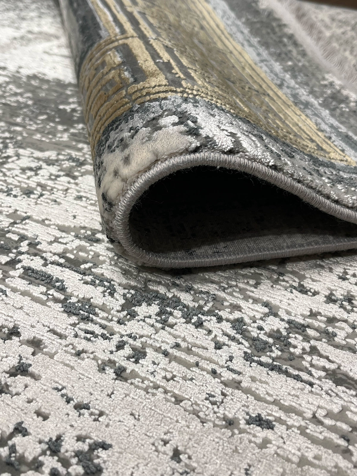 Craft Serisi Çerçeve Desen Gold Bambu Özel Tezgah Halısı