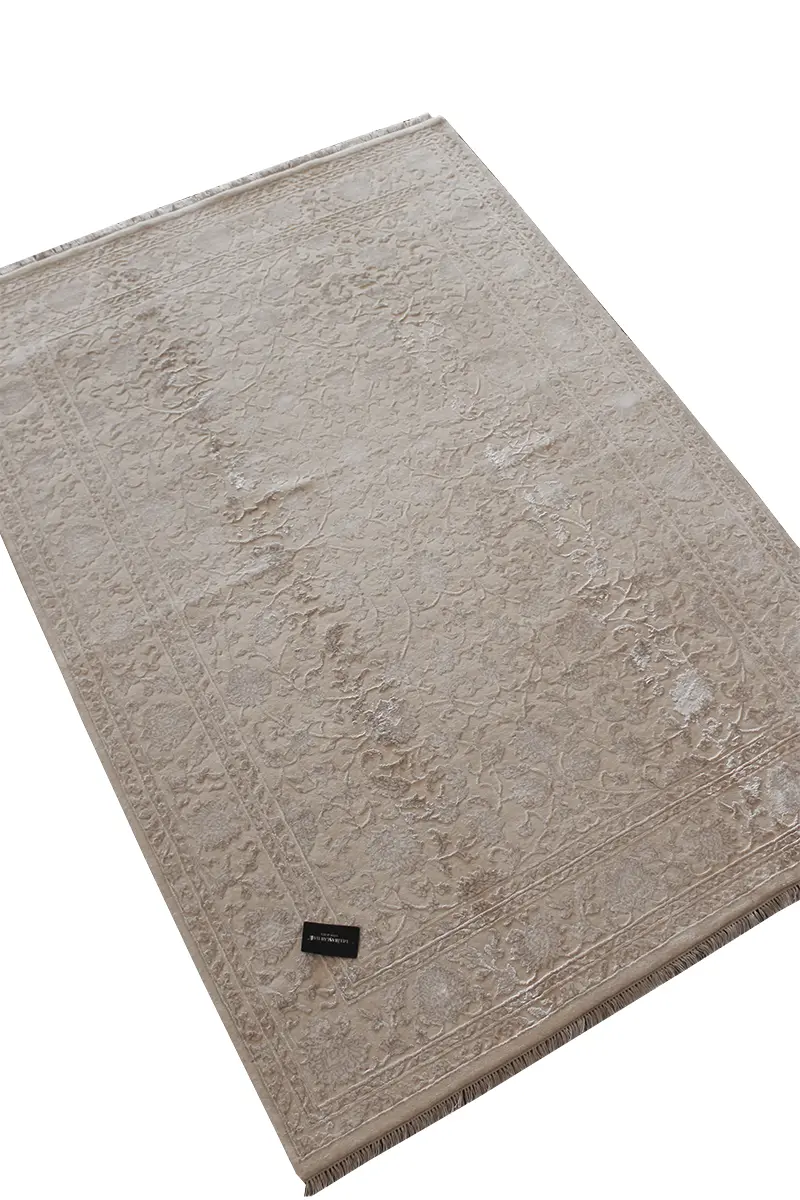 El Dokuma Krem Uşak Desenli Yün Halı