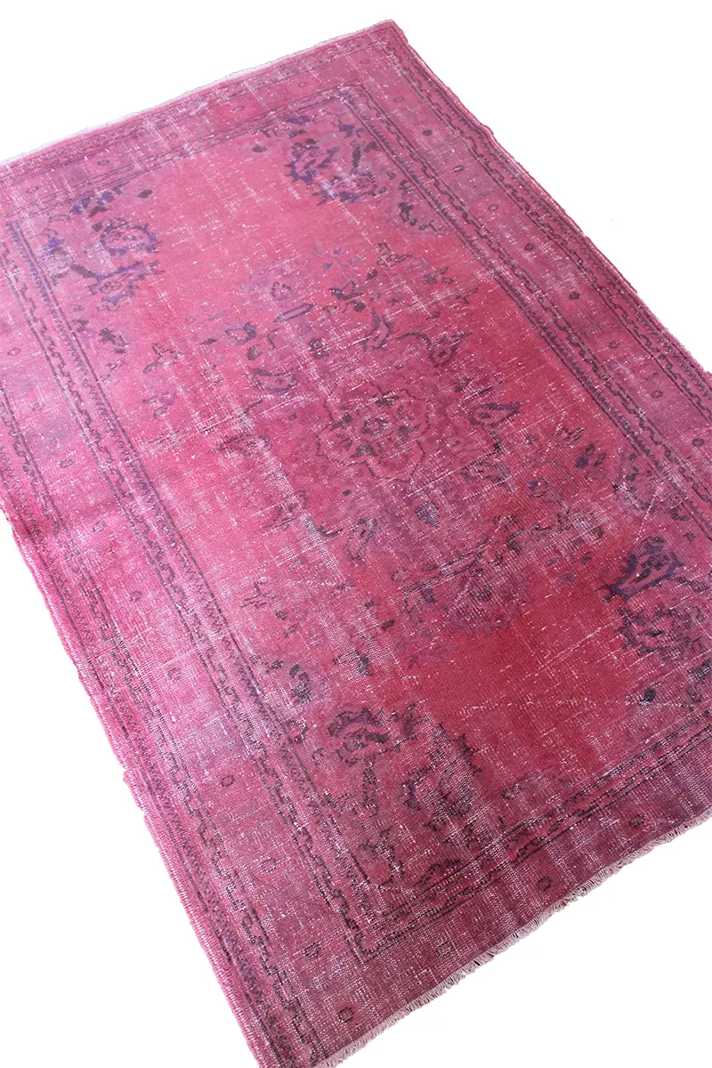 El Dokuma Pembe Vintage Halı
