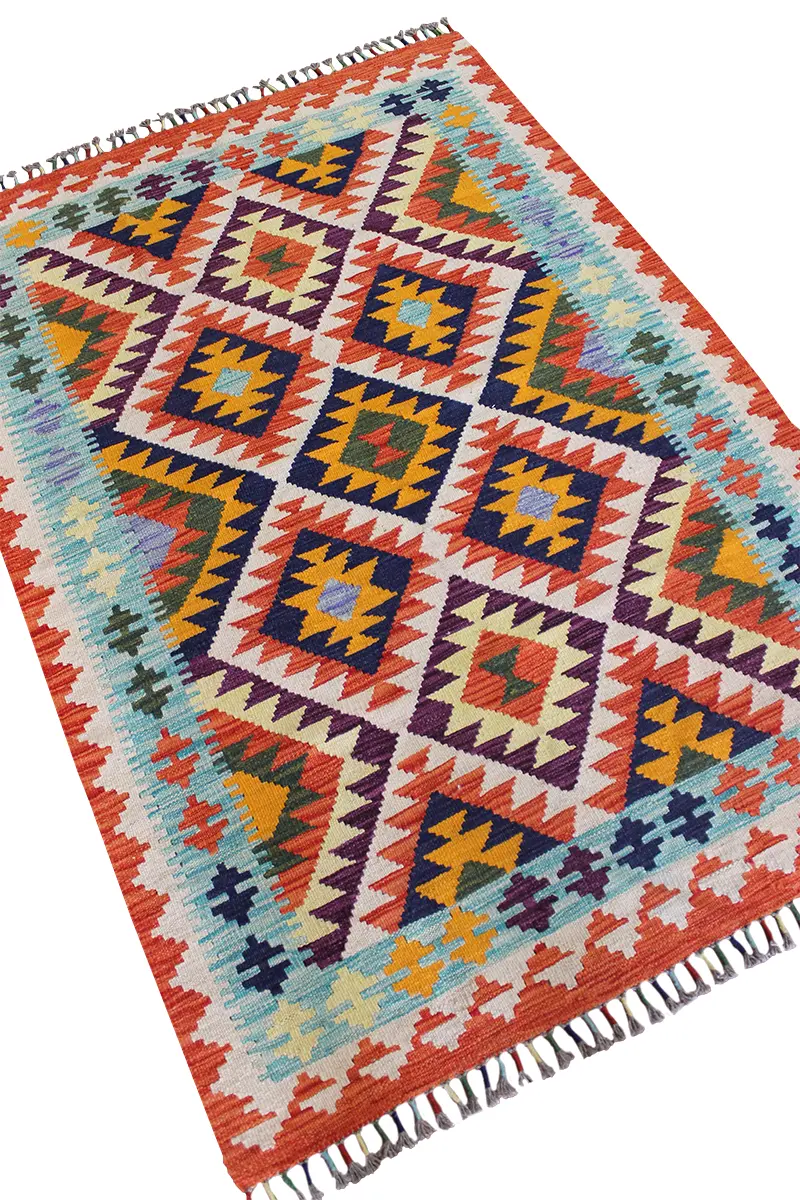 Natural El Dokuma Yün Afgan Kilim