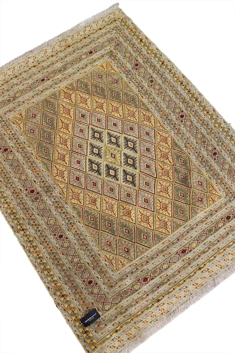 El Dokuma Afgan Berceste Kahve Yün Kilim